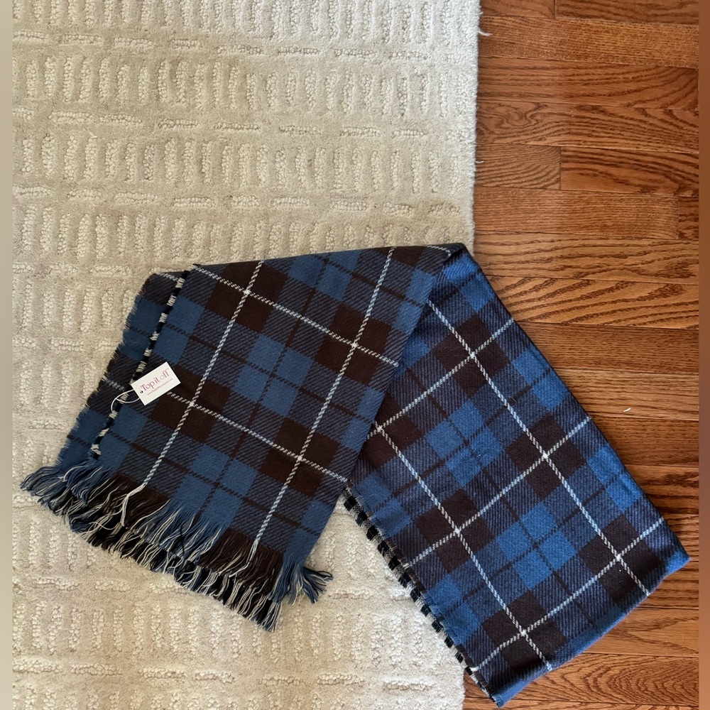 Blue and brown fall scarf
